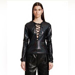 SAKS POTTS Shimmer Bone Blouse